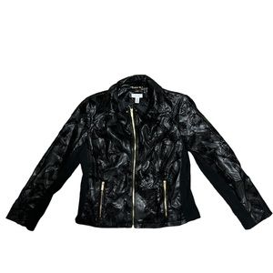 CALVIN KLEIN Women’s Print Faux Leather Jacket